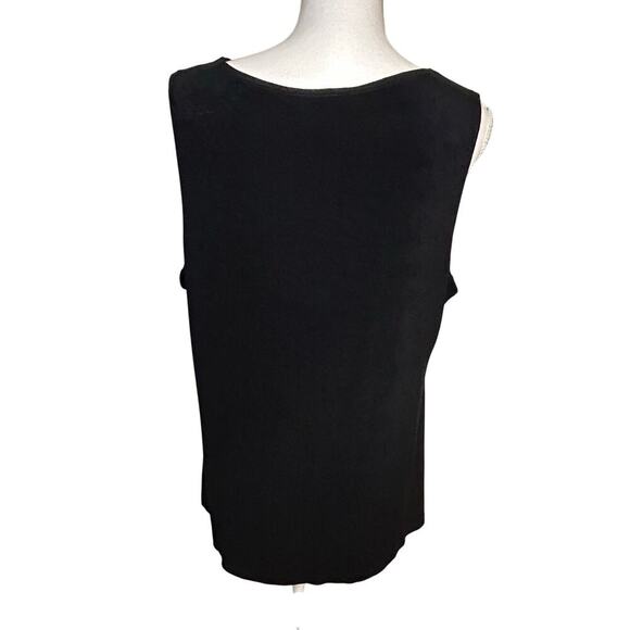 Chico's travelers sleeveless black mesh tank with gold metallic thread size XL16 - Picture 5 of 8